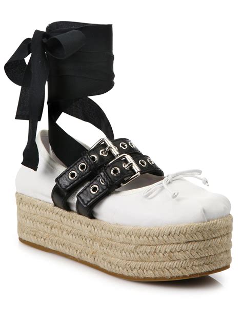 miu miu platform ballet flats